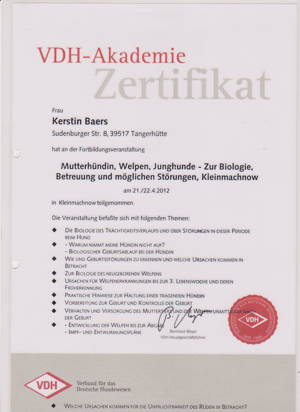 Vdh-Zertifikat - 5